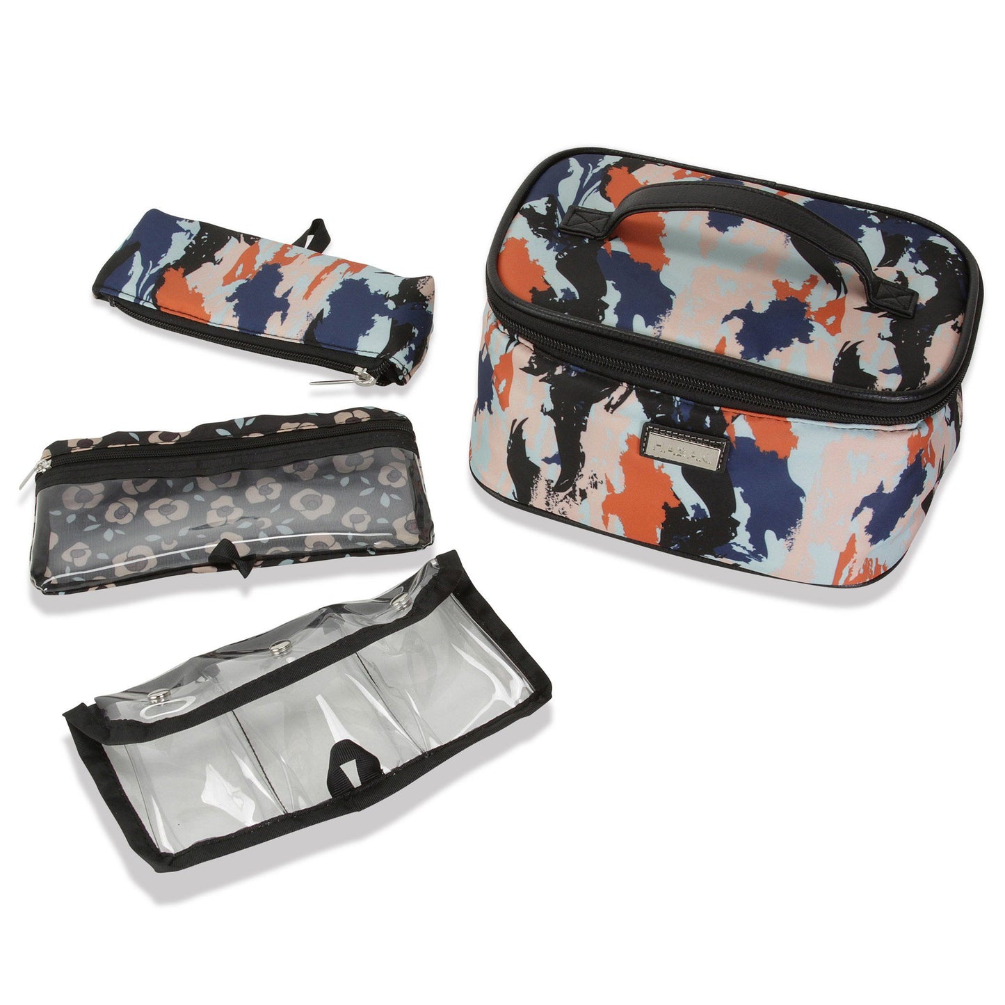 Hadaki Eco-friendly Vegan Leather Train Case Travel Organizer Cosmetic Case