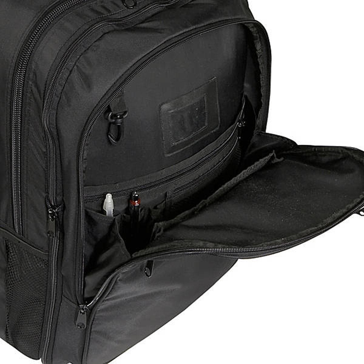 A. Saks DXL Expandable Black Wheeled Laptop Backpack Trolley