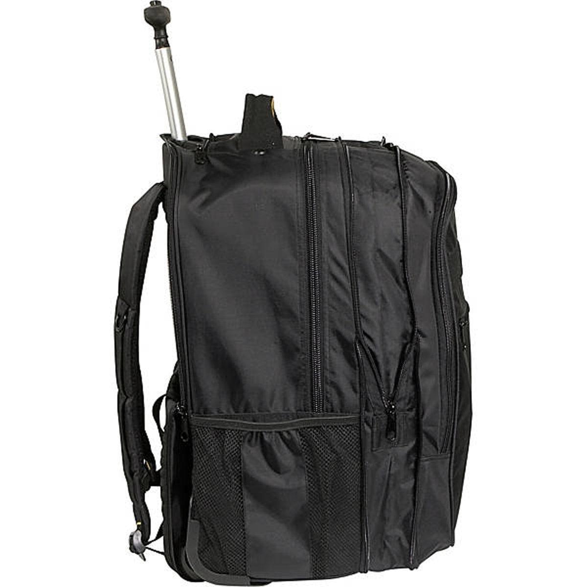 A. Saks DXL Expandable Black Wheeled Laptop Backpack Trolley