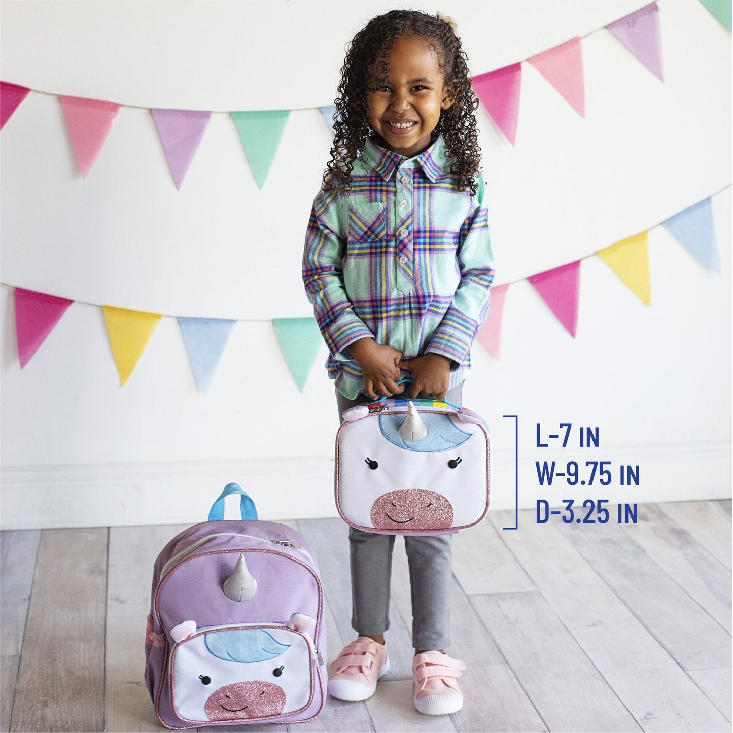Wildkin Unicorn 3 Piece Set Plush Nap Mat+Lunch Box+Backpack Bundle offer
