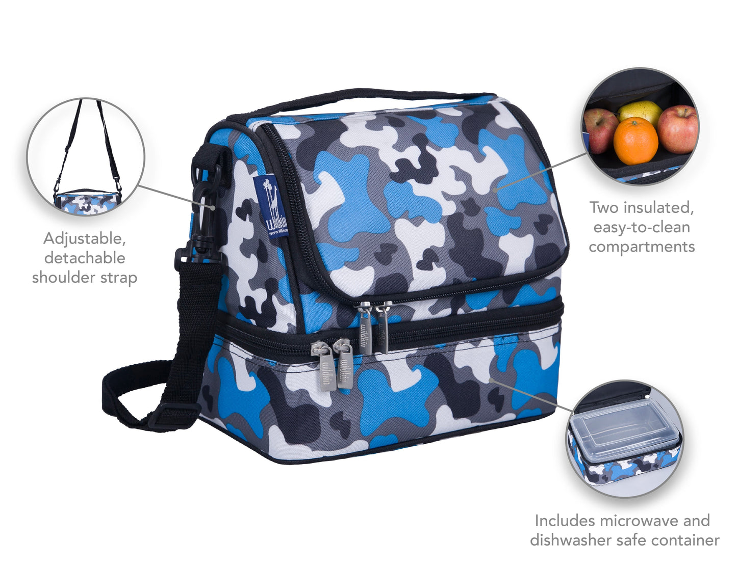 Wildkin Insulated Two Compartment Lunch Bag