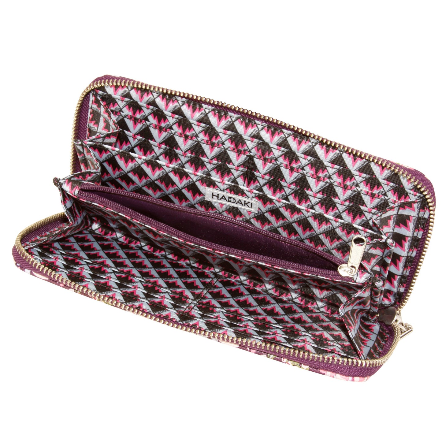 Hadaki Vegan Leather Large Money Pod Zippered Wallet