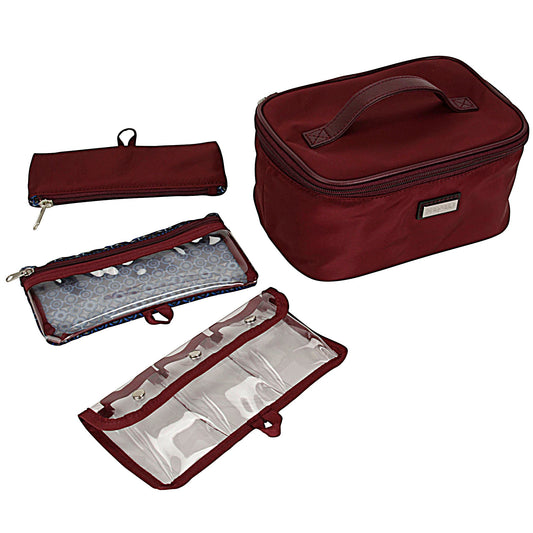 Hadaki Eco-friendly Vegan Leather Train Case Travel Organizer Cosmetic Case