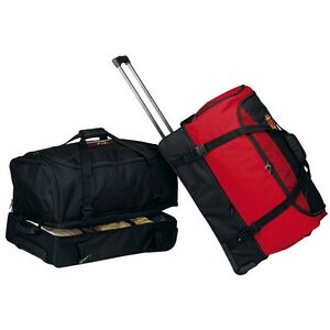 Goodhope Bags Red Rolling Soft Trunk Duffel Bag 26" Double Compartments