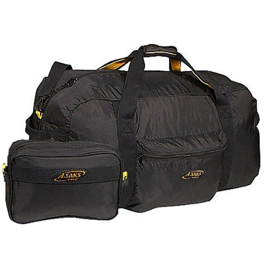 A. Saks 30” Travel Lightweight Folding Duffel Bag With Pouch for Clothing and Bulky Items