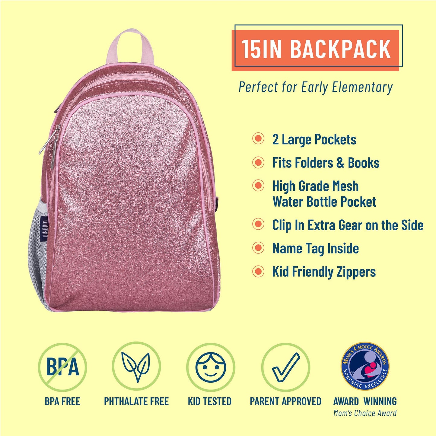 Wildkin Kids 15 Inch Vegan Backpack