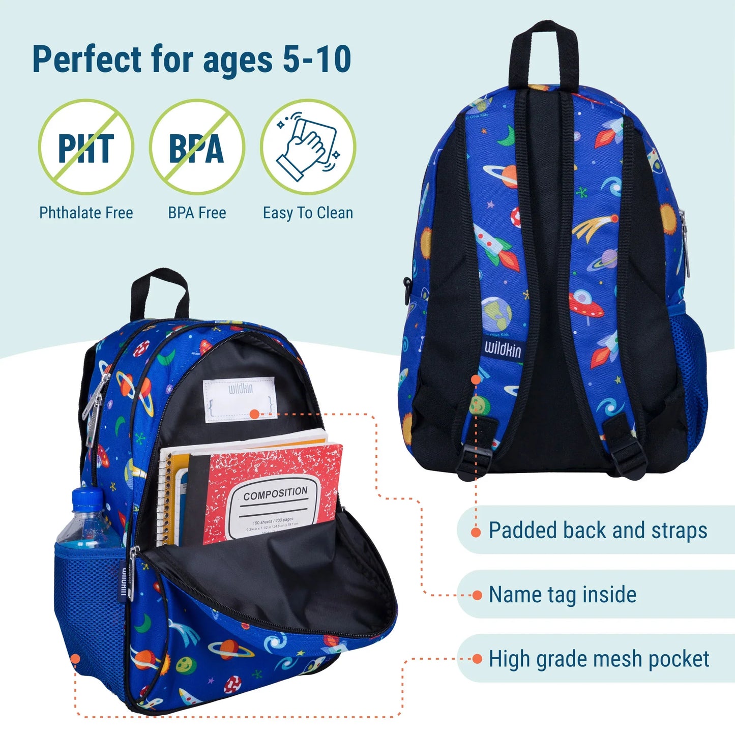 Wildkin Kids 15 Inch Vegan Backpack