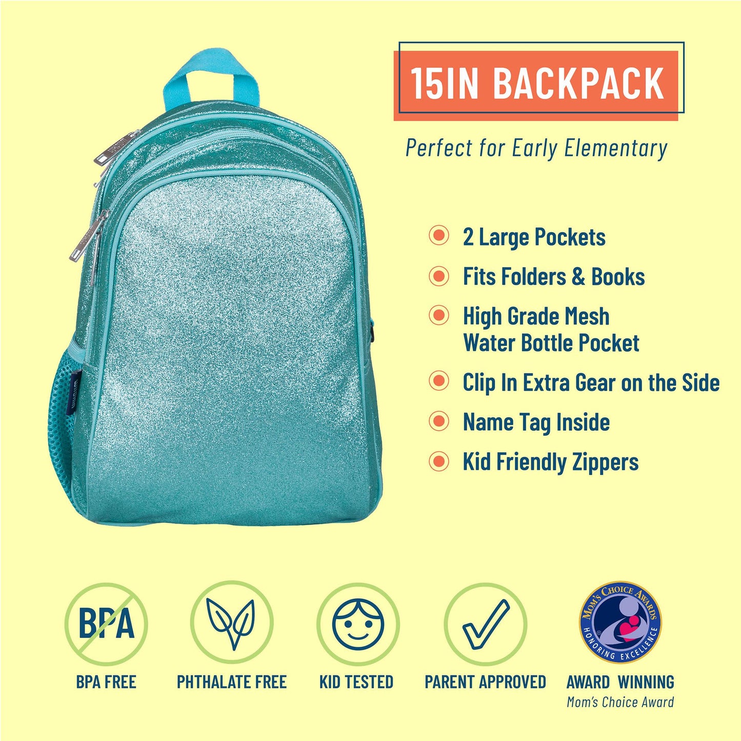 Wildkin Kids 15 Inch Vegan Backpack